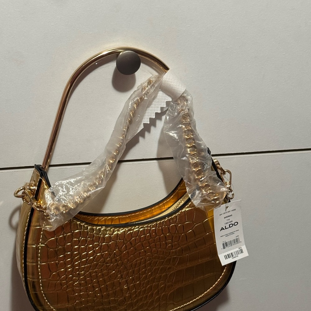 Aldo Gold Croc-Embossed Women's Bag